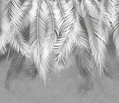 Пальмовые листья с защитным покрытием (серые гранж) 300x260