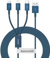 CAMLTYS-03 USB-A - Lightning/microUSB/USB Type-C (1.5 м, синий)