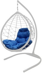 Капля Лори 11530110 (белый ротанг/синяя подушка)