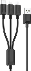 X74 USB Type-A - microUSB/USB Type-C/Lightning (1 м, черный)