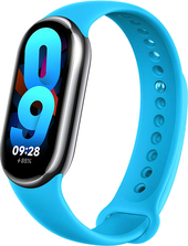 Smart Band 8 (серый, с голубым силиконовым ремешком, международная версия)