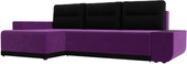 Чикаго левый 110752L (микровельвет фиолетовый/подушки черные)