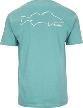 Walleye Outline T-Shirt (S, маслянисто-голубой)