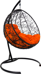 Круг 11050407 (черный ротанг/оранжевая подушка)