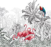 Контрастные фламинго и попугаи 283270 (300x270)