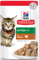 Science Plan Kitten для котят для здорового роста и развития, пауч с индейкой в соусе 85 г