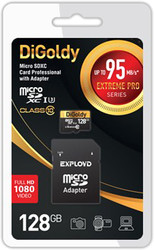 Extreme Pro microSDXC 128GB DG128GCSDXC10UHS-1-ELU3 (с адаптером Exployd)