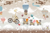 Жираф с друзьями на велосипеде 774270 (400x270)