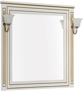 Зеркало Паола 90 (белый/золото) [186108+173024]