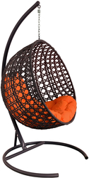 Круг Люкс 11060207 (коричневый ротанг/оранжевая подушка)