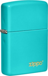 Classic Flat Turquoise Zippo Logo 49454ZL