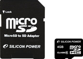 microSDHC (Class 4) 4 Гб (SP004GBSTH004V10-SP)