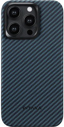 MagEZ Case 4 для iPhone 15 Pro Max (1500D twill, черный/синий)