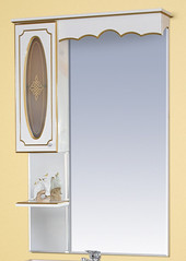 Зеркальный шкаф Монако - 70 (белый/бежевый)