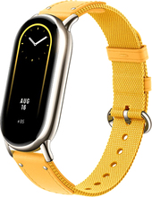 Smart Band 8 (золотистый, с желтым ремешком из ткани с кожаными вставками, китайская версия)