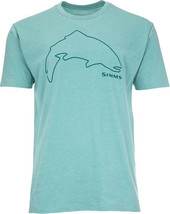 Trout Outline T-Shirt (XXL, маслянисто-голубой)