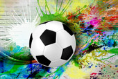 Футбольный мяч с красками 734270 (400x270)
