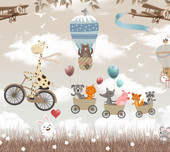 Жираф с друзьями на велосипеде 773270 (300x270)