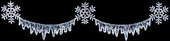 Консоль 3 Белых Снежинки с сосульками (570x130 см) [GRP-220]