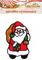 Дед Мороз с мешком подарков 15х18 см (белый/красный) 196-315