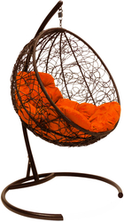 Круг 11050207 (коричневый ротанг/оранжевая подушка)
