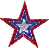 Звезда бархатная 91 см (красный/голубой/белый) [514-022]