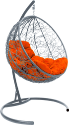 Круг 11050307 (серый ротанг/оранжевая подушка)