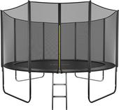 Jump 12ft - 374 см с лестницей, внешней сеткой (черный)