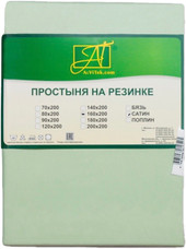 Сатин на резинке 160x200x25 ПР-СО-Р-160-САЛ (салатовый)
