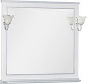 Зеркало Валенса 100 00180145 (белый краколет/серебро)