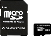 microSDHC (Class 10) 16 Гб + адаптер (SP016GBSTH010V10-SP)