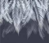 Пальмовые листья с оттенком (голубой-синий) 300x270
