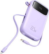 Qpow2 Dual-Cable Digital Display Fast Charge Power Bank 22.5W 20000mAh (сиреневый)