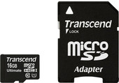 Transcend microSDHC (Class 10) UHS-I 16GB + SD адаптер (TS16GUSDHC10U1)
