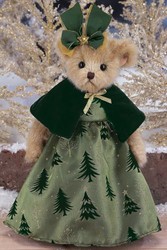 Мишка в зеленом платье с манишкой (36 см) [173183]