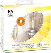H4 60/55W+W5W Yellow 3000K 2+2шт