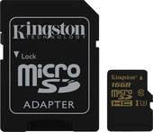 Gold microSDHC Class U3 UHS-I 16GB +адаптер [SDCG/16GB]