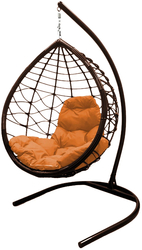 Капля Лори 11530207 (коричневый ротанг/оранжевая подушка)