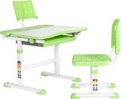 Avgusta + стул + выдвижной ящик + подставка (белый/зеленый)
