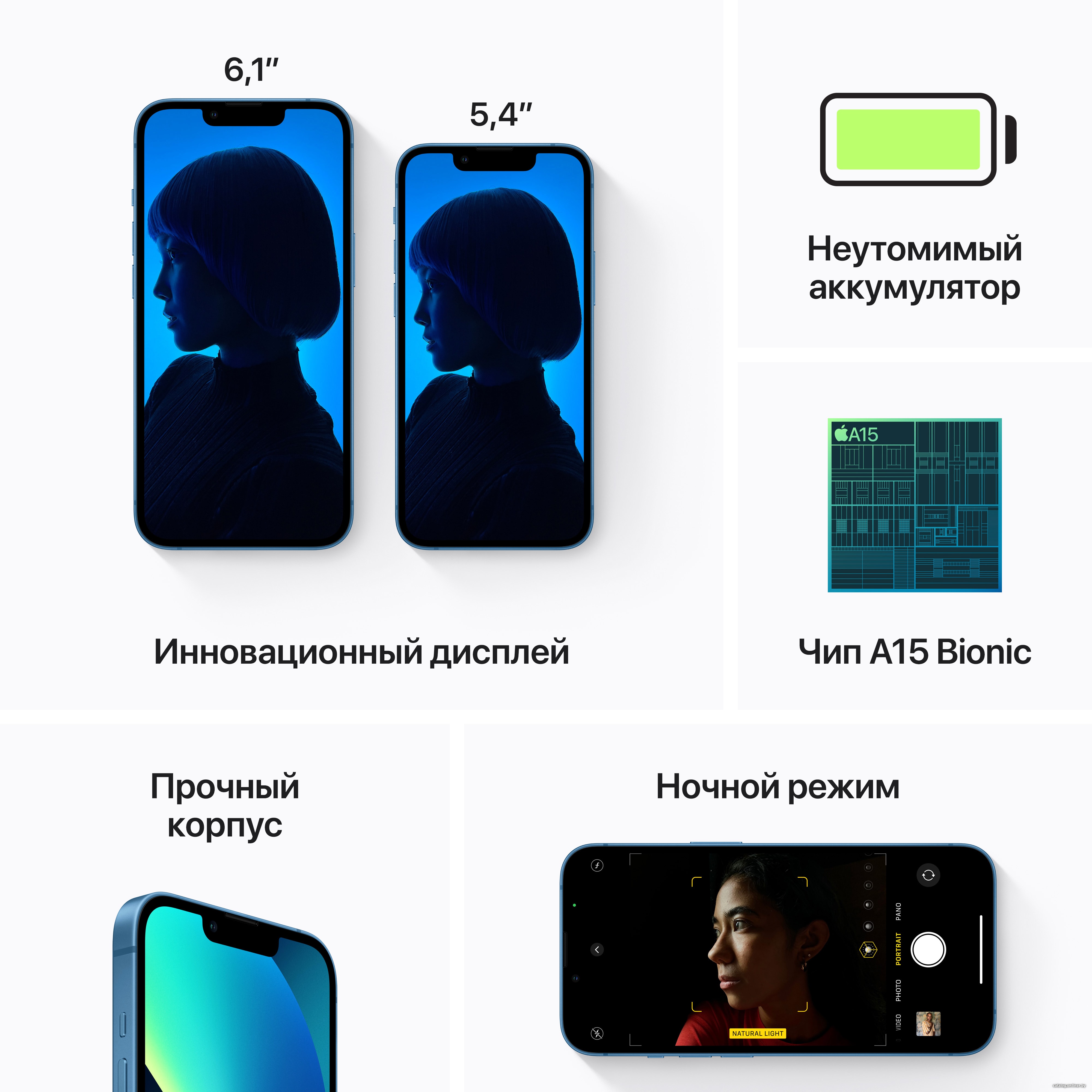 Apple iPhone 13 mini 128GB Восстановленный by Breezy, грейд C (синий)  смартфон купить в Минске