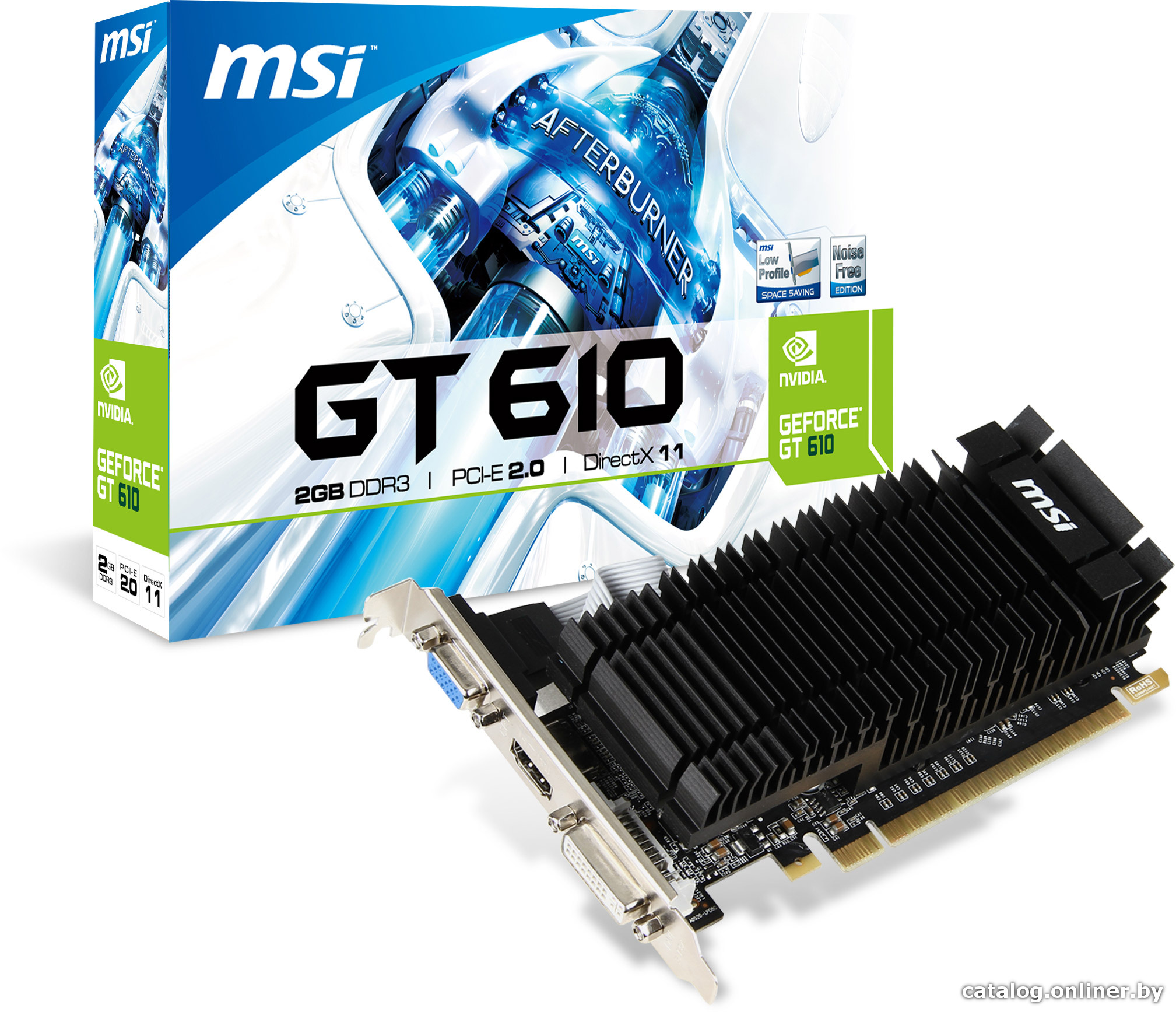 MSI GeForce GT 610 2GB DDR3 (N610-2GD3H/LPL) видеокарту купить в Минске