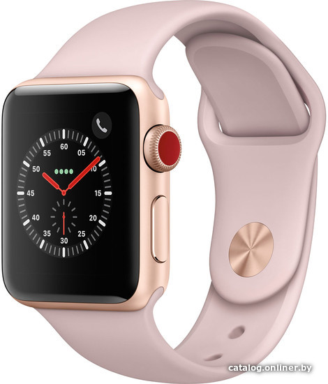 Apple Watch Series 3 LTE 38 мм (золотистый алюминий/розовый песок ...