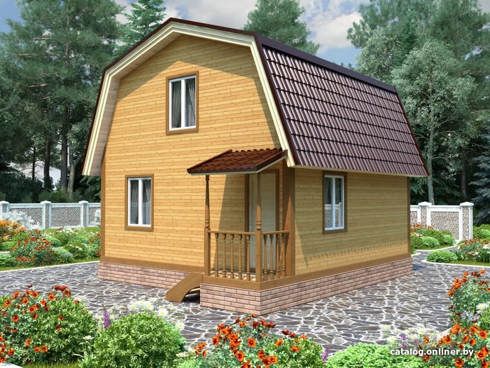 Строительство дома проекты под ключ самара Канадская изба Амур (6x6 м) дом купить в Солигорске