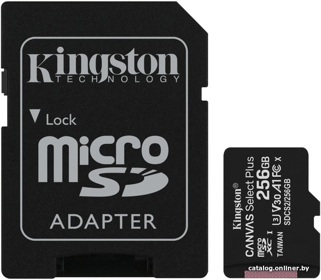 Kingston Canvas Select Plus microSDXC 256GB (с адаптером) карту 