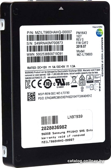 Samsung Pm1643 960gb Mzilt960hahq Ssd Kupit V Minske