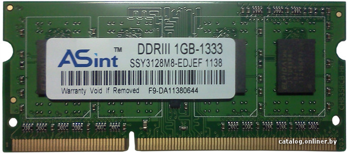 Asint 1gb Ddr3 So Dimm Pc3 10600 Ssy3128m8 Edj1d Operativnuyu Pamyat Kupit V Minske