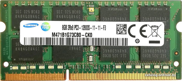 Samsung 8GB DDR3 SODIMM PC3-12800 M471B1G73CB0-CK0 оперативную память купить в Минске