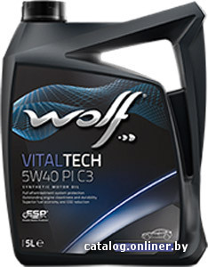 Wolf Vital Tech 5W-40 PI C3 5л моторное масло купить в Минске