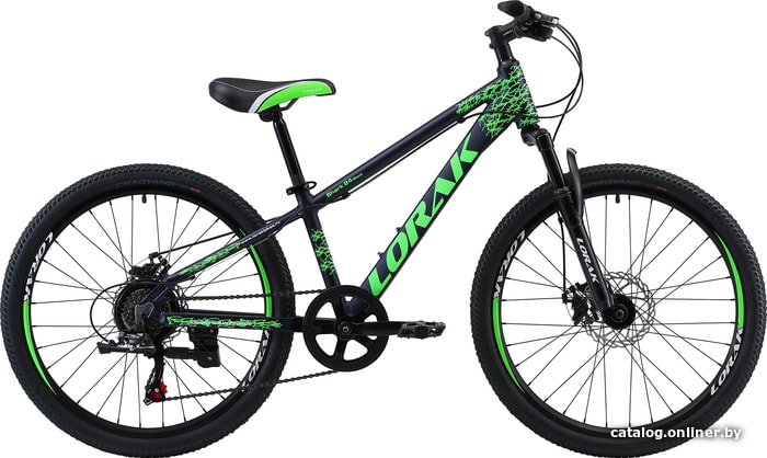 Lorak Shark 24 Black 2021 (черный/зеленый) велосипед купить в Минске