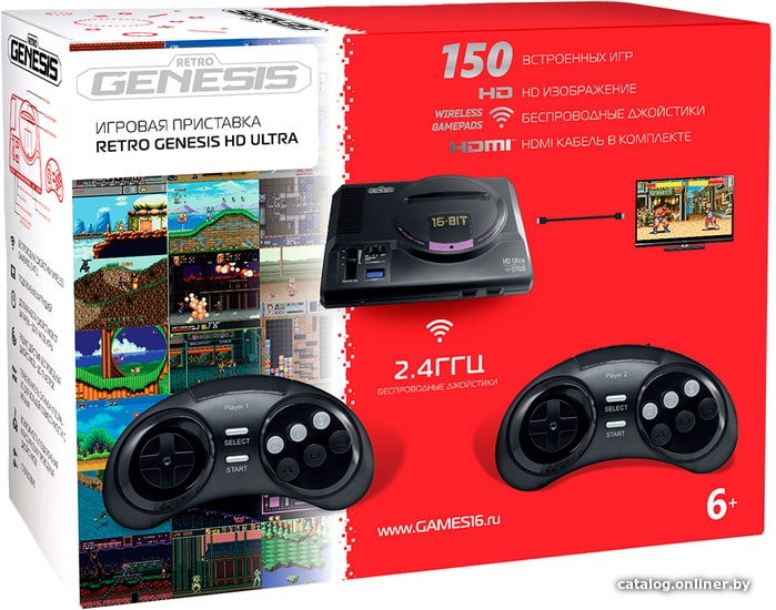 Retro Genesis HD Ultra (2 геймпада, 150 игр) игровую приставку купить в Минске